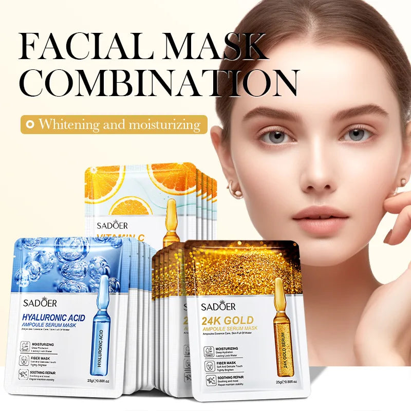 4K Gold Hyaluronic Acid Face Mask Set